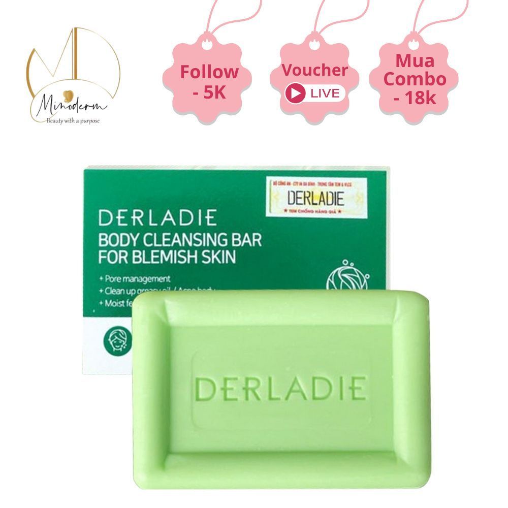 Xà Phòng Giảm Mụn Cơ Thể Sau 7 Ngày Derladie Body Cleansing Bar For Blemish Skin 50g