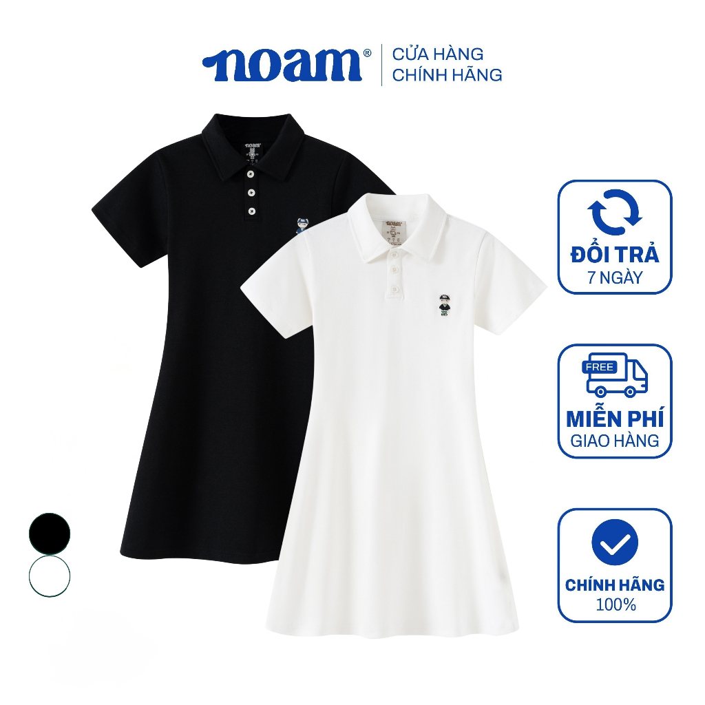 Váy Polo nữ NOAM Teeny Dáng Ôm Body ngắn Vải mềm mịn vượt trội - Màu trắng/ đen