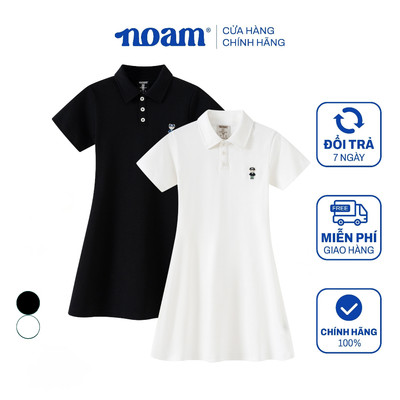 Váy Polo nữ NOAM Teeny Dáng Ôm Body ngắn Vải mềm mịn vượt trội - Màu trắng/ đen