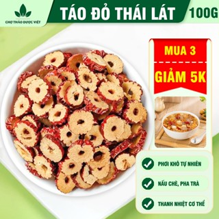 Táo đỏ thái lát 100g, trà táo đỏ sấy giòn, không vụn, dùng pha trà, chưng yến, nấu chè dưỡng nhan