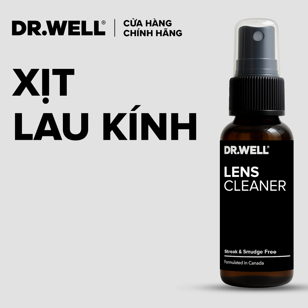 Xịt Kính 𝐃𝐑.𝐖𝐄𝐋𝐋 50ml Lens Cleaner, Nước Lau Màn Hình Điện Thoại Laptop, Khô Nhanh, Không Vệt Nhoè