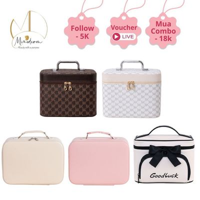Túi đựng mỹ phẩm, đồ trang điểm, Makeup BEABIAI chống thấm nước, có quai xách, khóa kéo tiện lợi