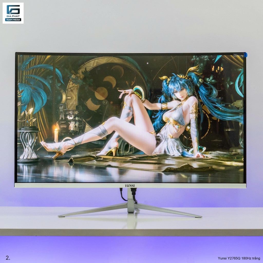 Màn hình Cong 27inch 180hz Gaming Yunsi Y2765Q Trắng(FHD, VA, 180Hz, 1ms) Bảo hành hãng 24T