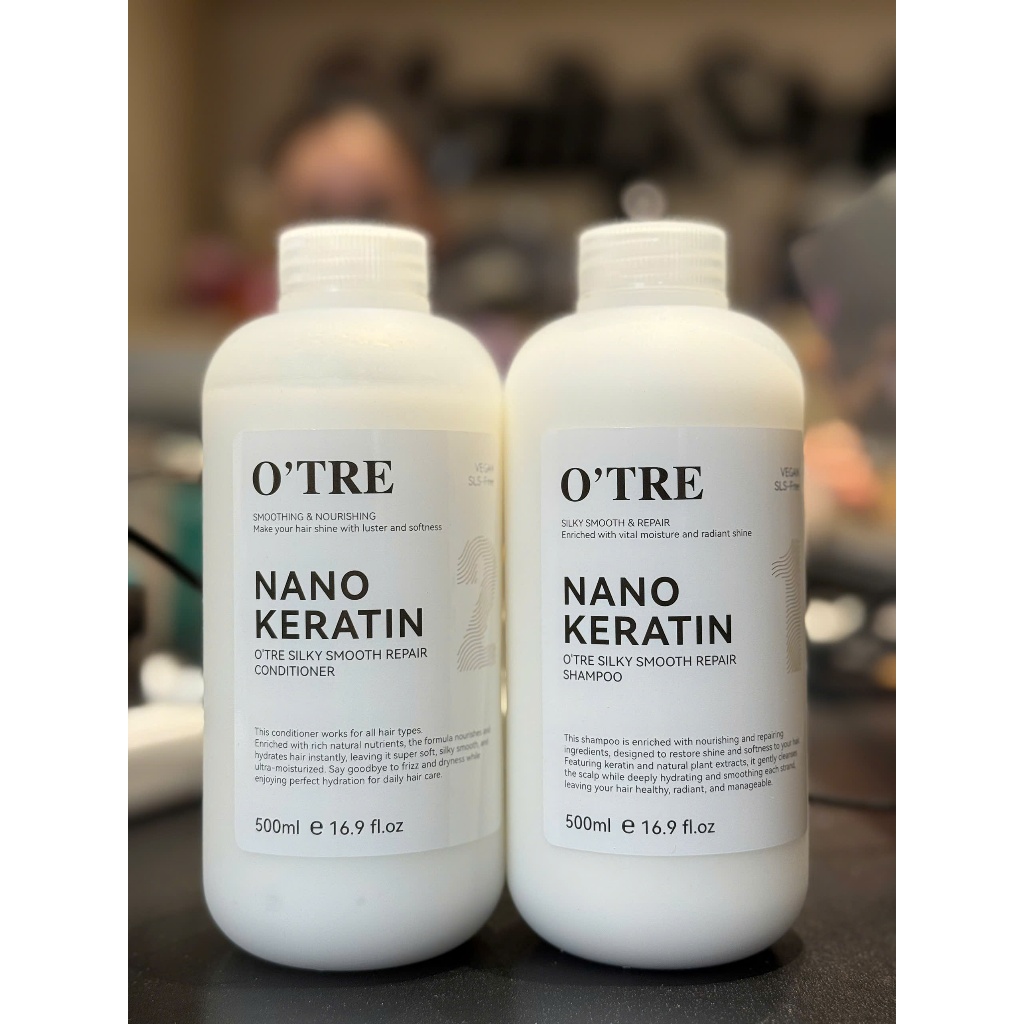 Q771_ Combo (01 Cặp) E18 Dầu Gội Xả O’TRE Nano Keratin chai 500ml/ chai + (01 Chai) E11 Xịt  BOHO