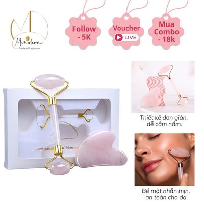 Combo Cây Lăn Thạch Anh + Đá Guasha Massage BEABIAI Nâng Cơ, Kích Thích Sản Xuất Collage
