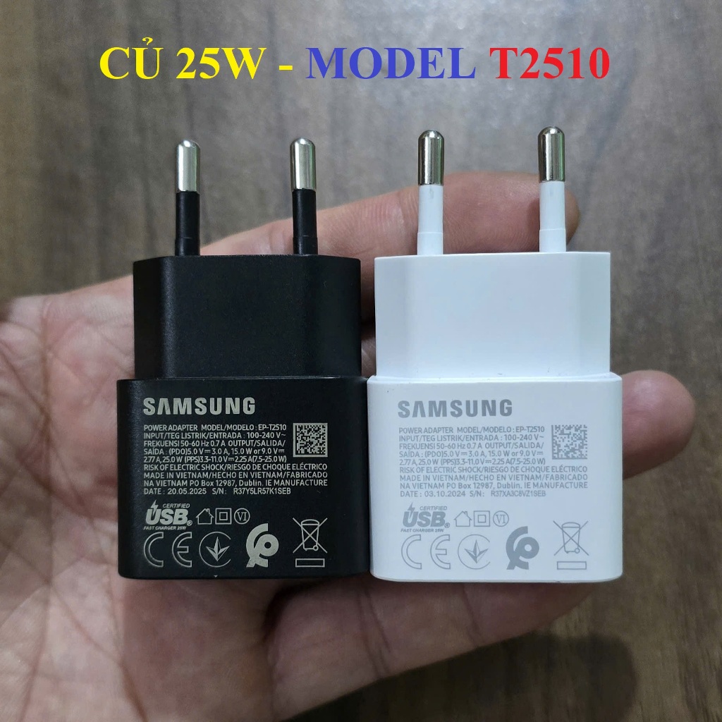Củ Sạc Siêu Nhanh 25W - Model T2510 Chính Hãng Samsung (Củ 25W đời mới)