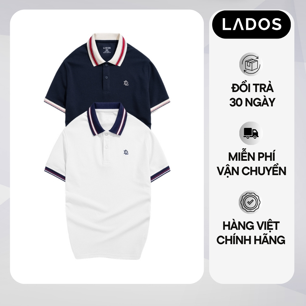 COMBO 2 Áo Thun Polo Pique 9190 Chất Thun Cá Sấu CVC Cao Cấp LADOS-7166 Form Chuẩn Dễ Phối Đồ