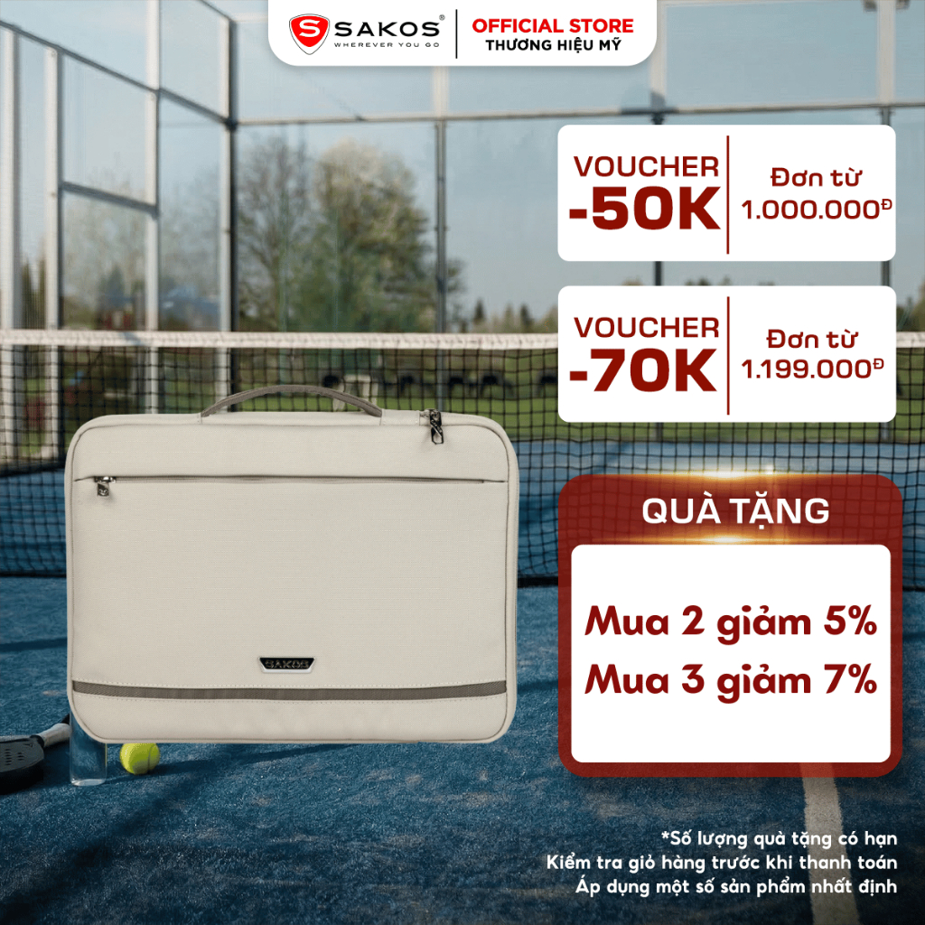 Túi Đựng Laptop SAKOS FILOX Nhiều Size 13 Inch / 14 Inch / 15.6 Inch Chất Liệu Polyester Cao Cấp, Chống Sốc Tối Ưu