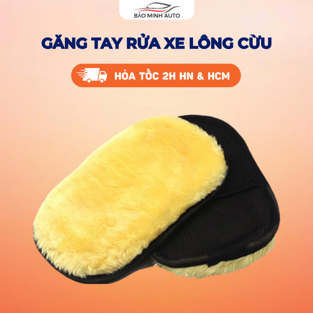 Găng tay lau xe lông cừu Bảo Minh Auto , khăn lau xe đa năng lau xe ô tô đánh bóng và rửa xe mềm mịn, vệ sinh sạch sẽ