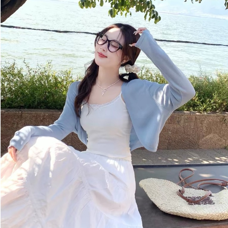 Áo khoác cardigan thun giấy mỏng dài tay nữ tay dơi phong cách basic 24Feb.studio A0006 | BigBuy360 - bigbuy360.vn