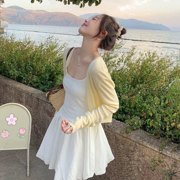 Áo khoác cardigan thun giấy mỏng dài tay nữ tay dơi phong cách basic 24Feb.studio A0006 | BigBuy360 - bigbuy360.vn