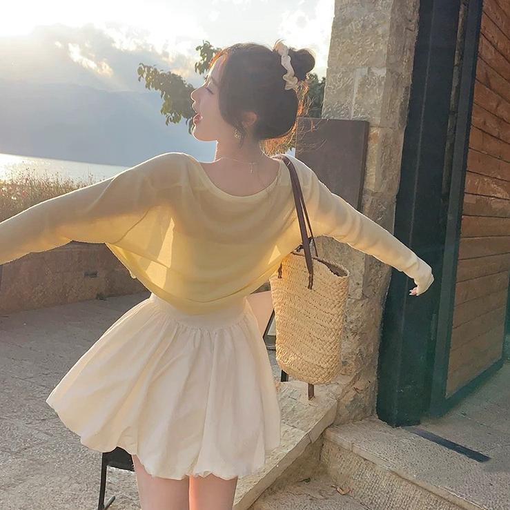 Áo khoác cardigan thun giấy mỏng dài tay nữ tay dơi phong cách basic 24Feb.studio A0006 | BigBuy360 - bigbuy360.vn