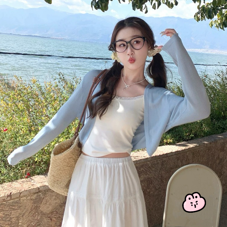 Áo khoác cardigan thun giấy mỏng dài tay nữ tay dơi phong cách basic 24Feb.studio A0006 | BigBuy360 - bigbuy360.vn