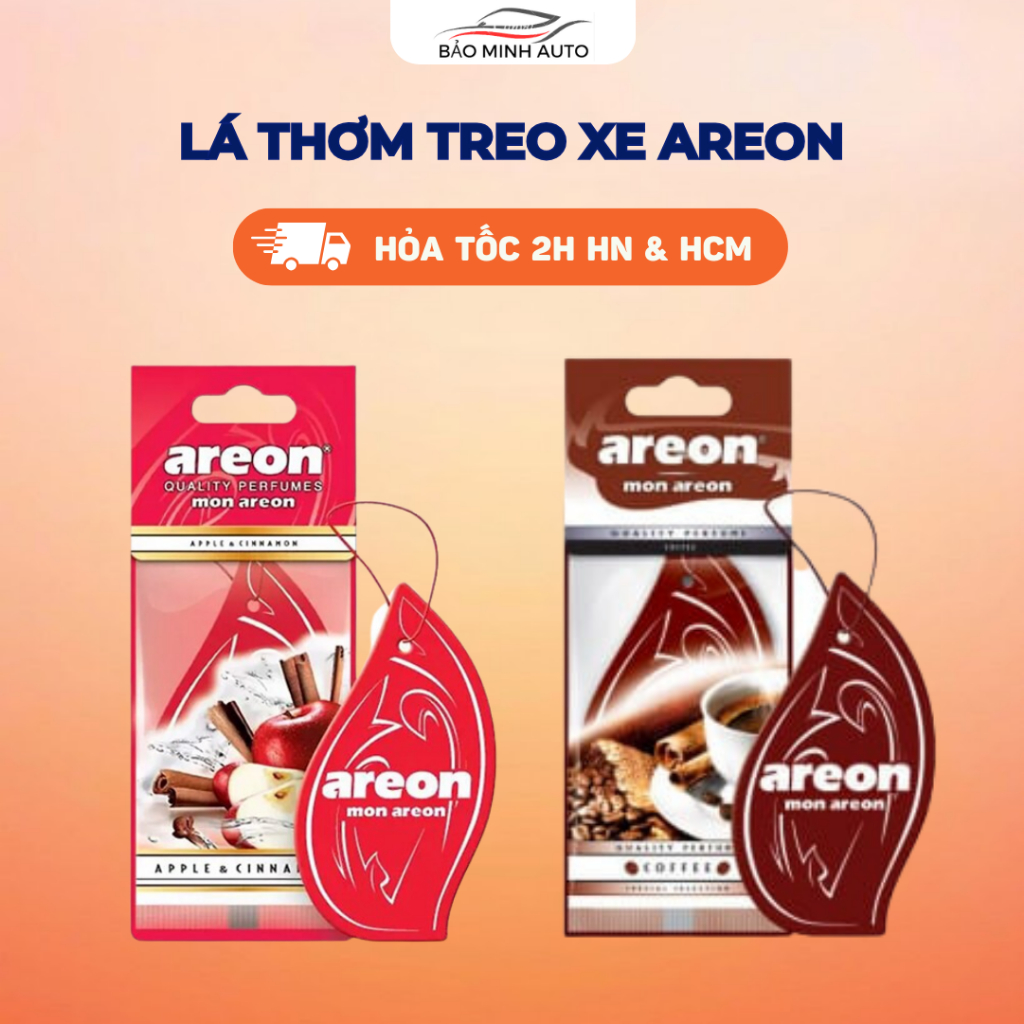 Lá Thơm Treo Xe Ô Tô - Lá Thơm Areon Chính Hãng Khử Mùi Xe, Nhập khẩu Bulgaria