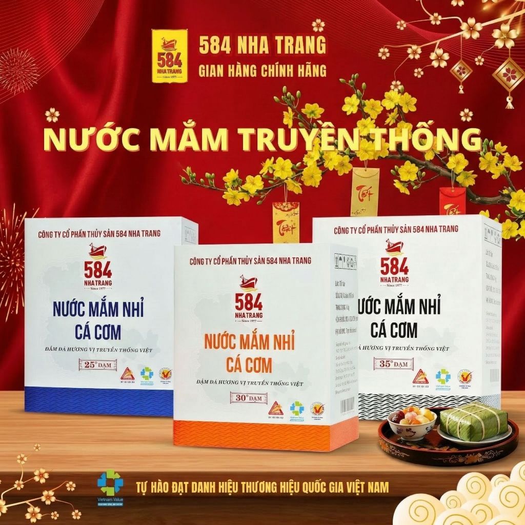 [THÙNG 6 CHAI] Nước Mắm 584 Nha Trang - Nước Mắm Truyền Thống Chai Nhựa 500ml 584 NT