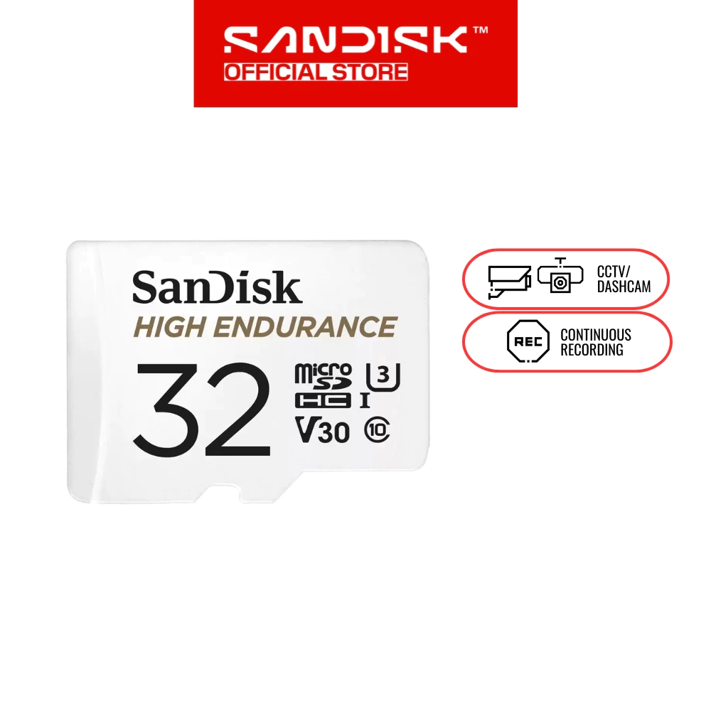 Sandisk High Endurance MicroSD Card With Adapter (32GB / 64GB / 128GB / 256GB /512GB /1TB)