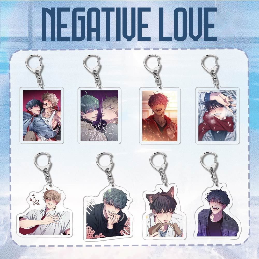 Móc khóa acrylic NEGATIVE LOVE Mối tình bị động  _ boylove chibi dễ thương _ chất liệu mica trong ca