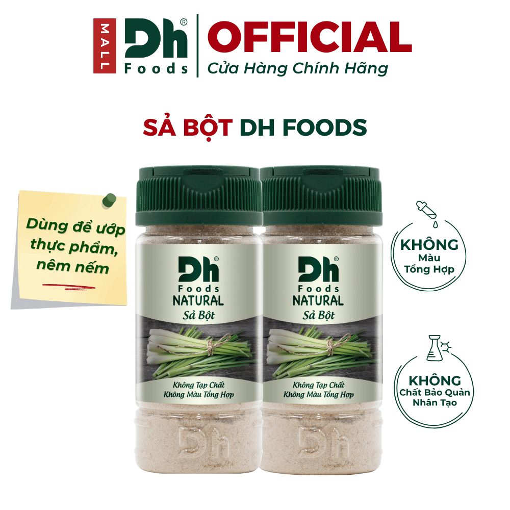 Natural Sả bột 30gr Dh Foods - Sả Bột Cay Thơm Khử Mùi Tanh, Tẩm Ướp Món Ăn Tiện Lợi, Nhanh Chóng, Tiện Lợi