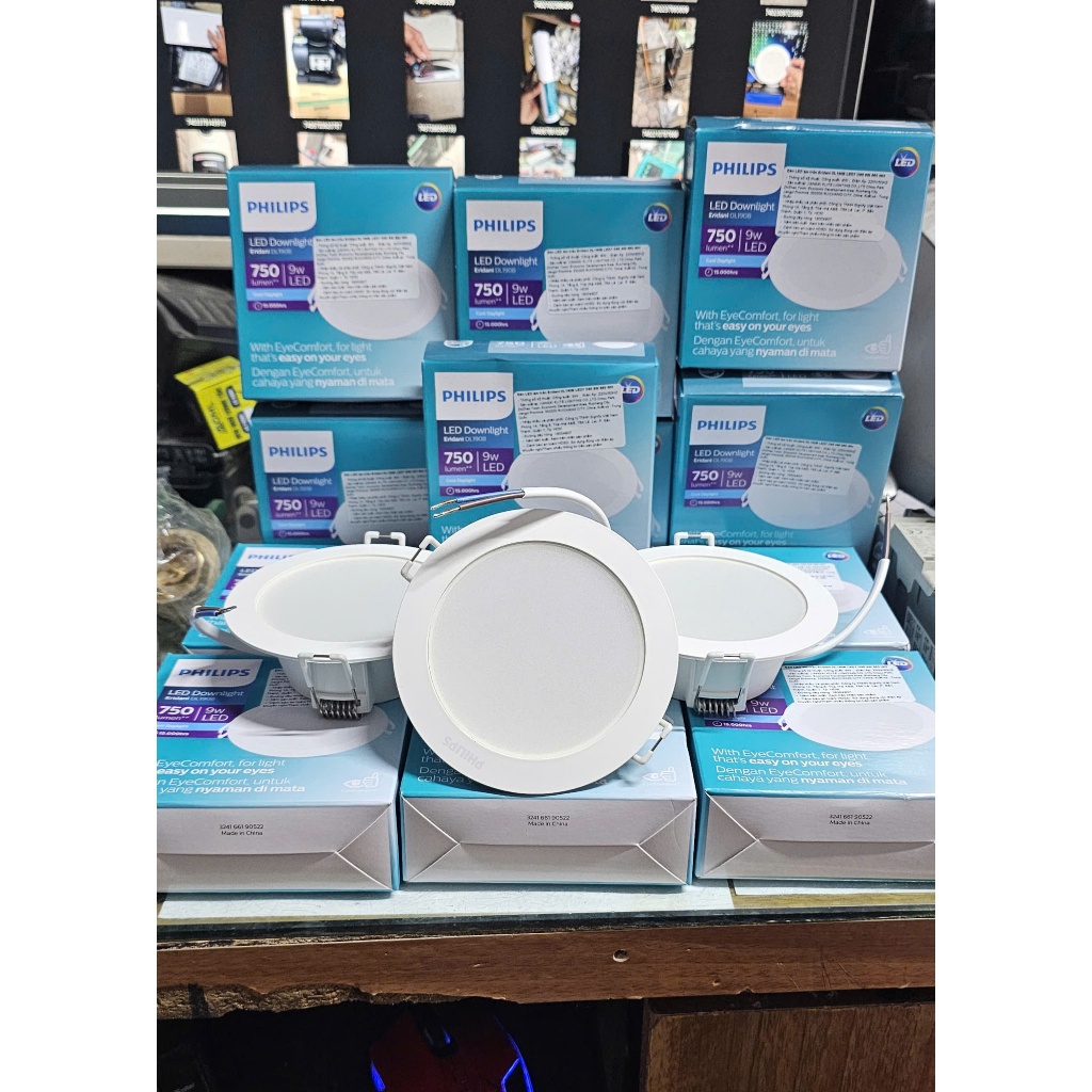 Đèn Dowlight Âm Trần Chính Hãng Philips Lỗ Khoét D90/9W 4000K-6500K.Bảo hành 2 Năm.Lỗi Đổi Mới(giá k