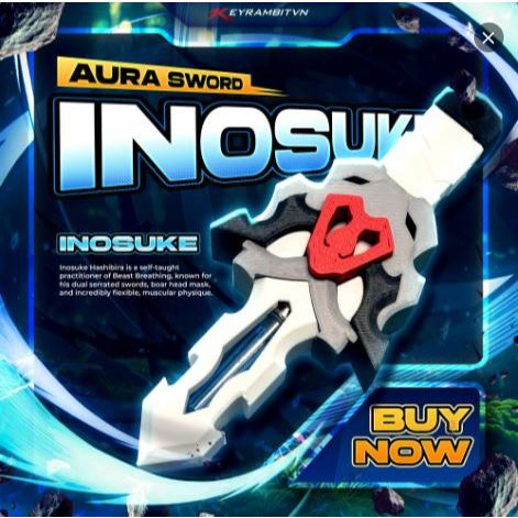 [DEMON SLAYER] Aura Sword Inosuke - Beast Soul Awakening - Phụ Kiện Kiếm Trưng Bày - Keyrambitvn