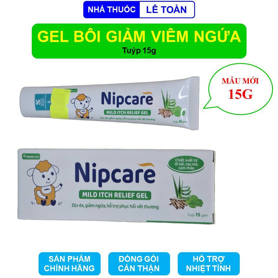 Nipcare gel bôi giảm viêm ngứa hỗ trợ làm lành vết thương - tuýp 15g