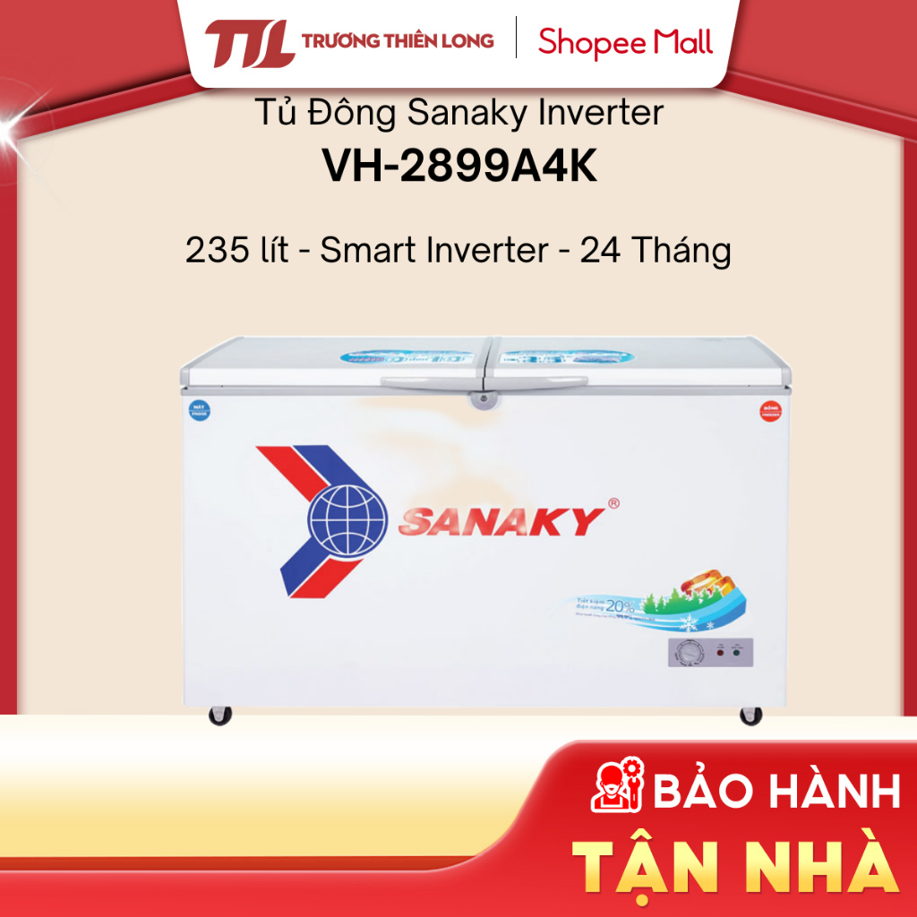 VH-2899A4K Tủ Đông Sanaky Inverter 235 Lít 2899A4K [TOÀN QUỐC]