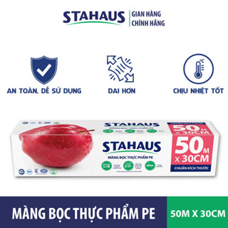 Combo 5 Cuộn Màng bọc Thực phẩm PE STAHAUS An toàn Sức khỏe, Co Giãn Tốt - Hàng Chính Hãng