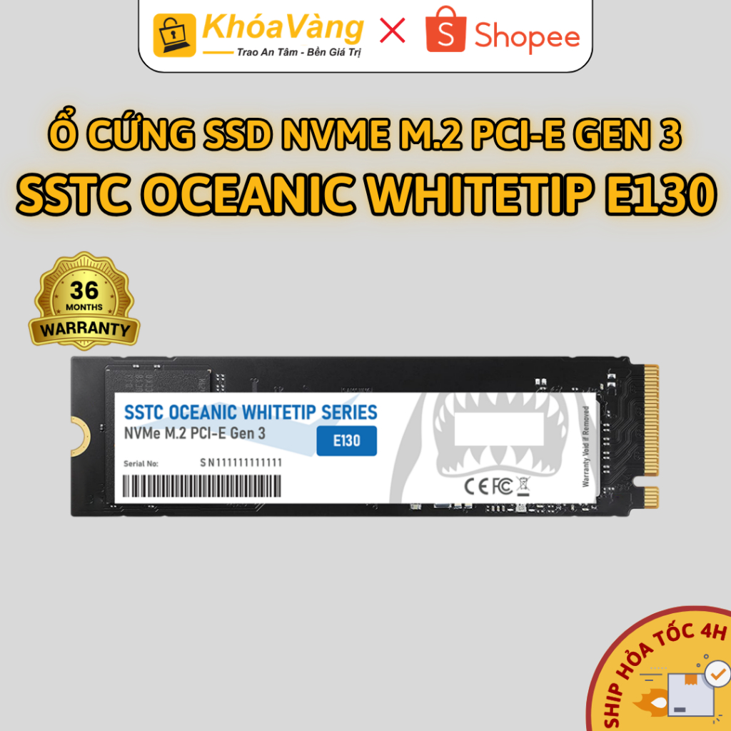 Ổ Cứng SSD SSTC Oceanic Whitetip E130 512GB M.2 2280 PCIe NVMe (Gen 3x4) | Hàng chính hãng - Bảo hàn