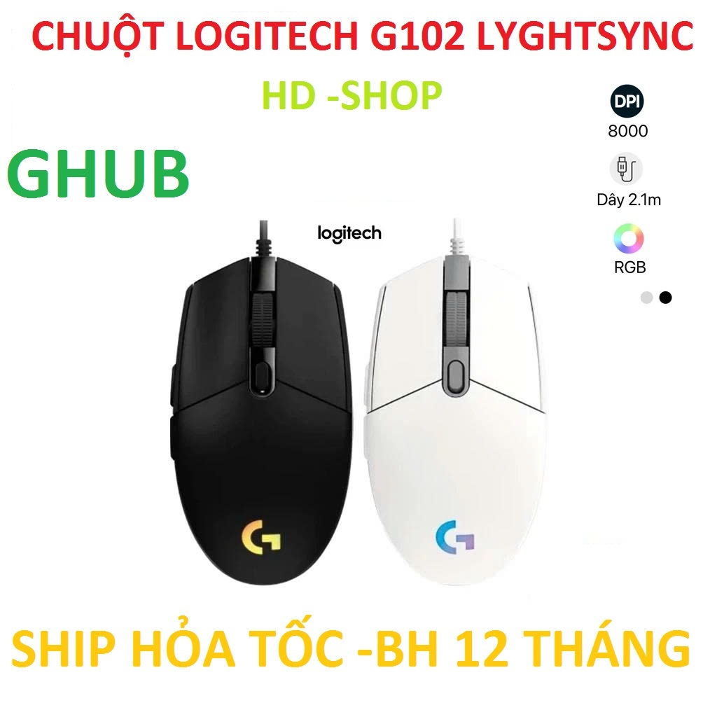Chuột game Logitech G102 Lightsync ,G203 tím  8.000 dpi new 100% full box Chính hãng bao nhận ghub