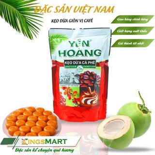[Xóm Nhỏ] Kẹo dừa giòn vị cà phê - Ít Ngọt, giòn tan - Đặc sản xứ dừa Bến Tre - Túi 200g - KingsMart