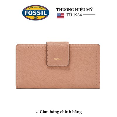 Ví da nữ Fossil Logan SL7830682 dáng dài màu hồng, 17.1cm x 1.9cm x 8.9cm, công nghệ chống RFID