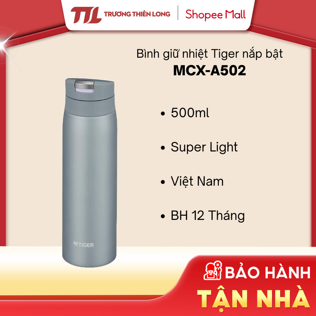 MCX-A502-AF / RO / WR / XC - Bình Giữ Nhiệt Tiger Nắp Bật MCX-A502 500ml [TOÀN QUỐC]