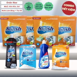 Combo Muối Rửa Bát + Viên Rửa Chén Bát + Nước Làm Bóng Trợ Xả Sofish