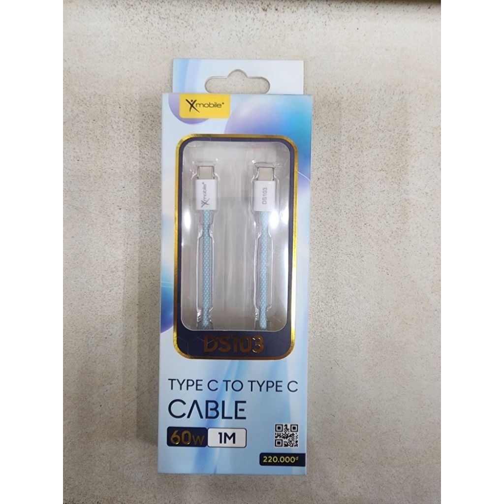 Cáp sạc nhanh và truyền dữ liệu Type-C - Type-C 60W 1m Xmobile DS103