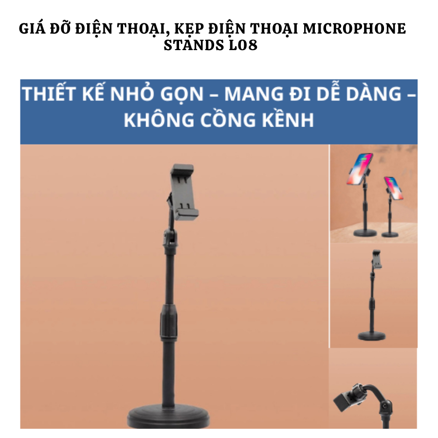 [MUA 1 TẶNG 1][kẹp đt L08] Giá Đỡ Kẹp Điện Thoại L08 Xoay 360 Độ Kẹp Bàn Livestream Xem Phim Học Onl