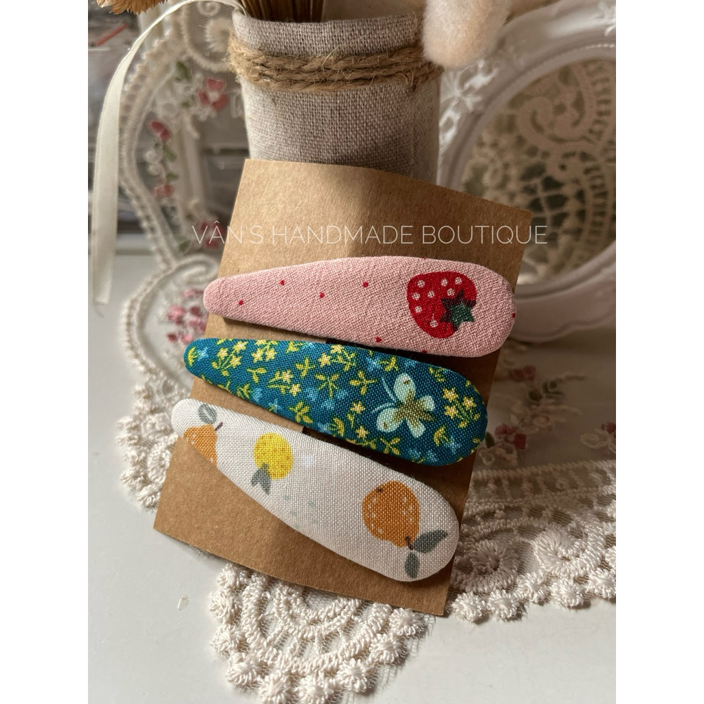 Kẹp tóc bọc vải handmade