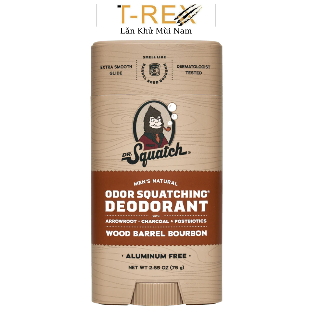 Lăn Khử Mùi Dr. Squatch Wood Barrel Bourbon Aluminum Free Deodorant 75Gr