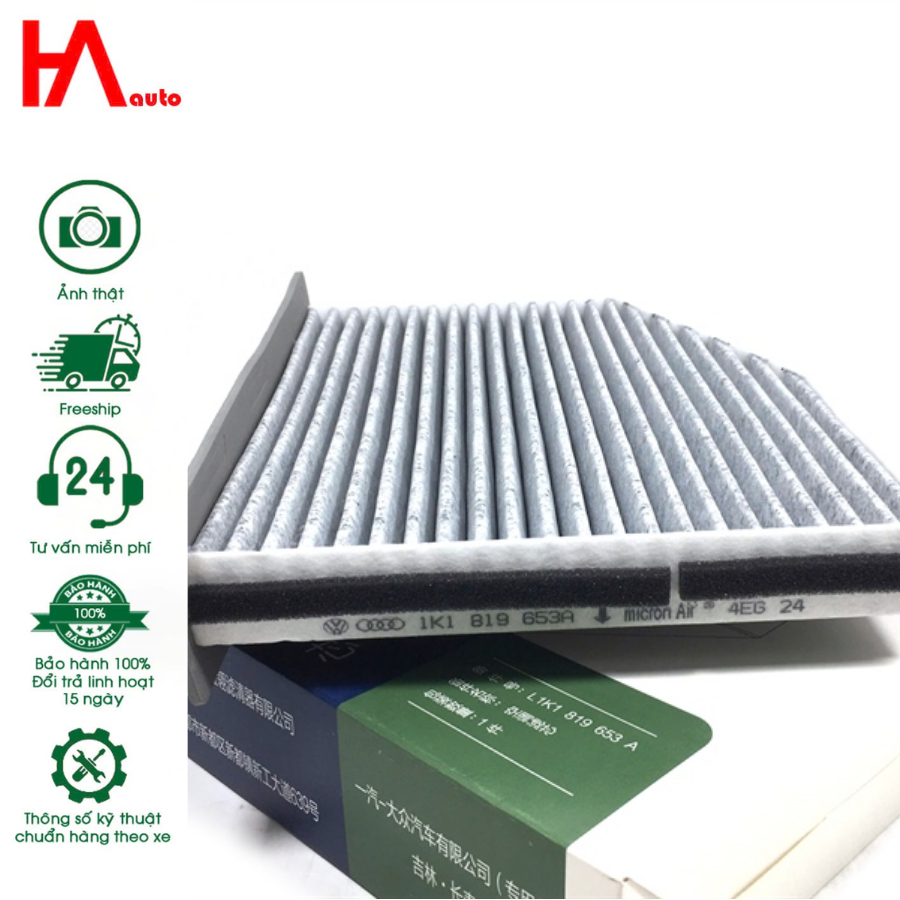 Lọc gió điều hòa Audi A3 Q3 S3, Volkswagen Golf, Tiguan. Mã 1K1 819 653 A