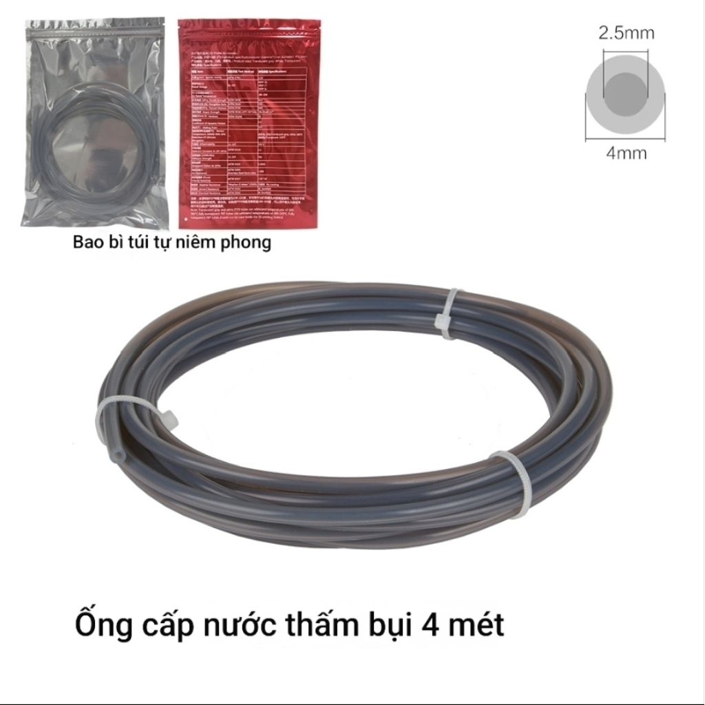 ​🖤 [MATTE GREY] Ống Dẫn Nhựa PTFE Cao Cấp Cho Bambu Lab AMS / X1C / P1S / A1 🖤
