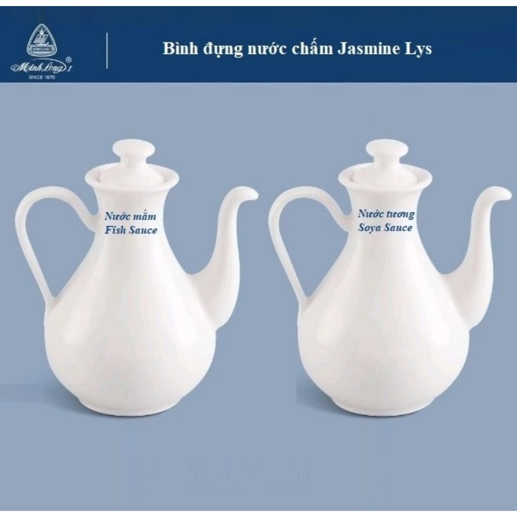 Combo 3 bình đựng nước chấm sứ Minh Long - bình đựng nước chấm