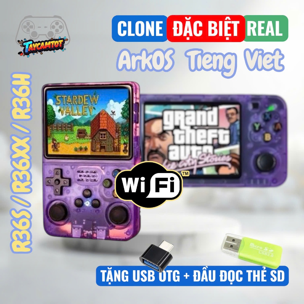 Retro Console R36S - R36H - R36XX WIFI SẴN 20000 GAME - Máy chơi game R36 giá rẻ cấu hình cao