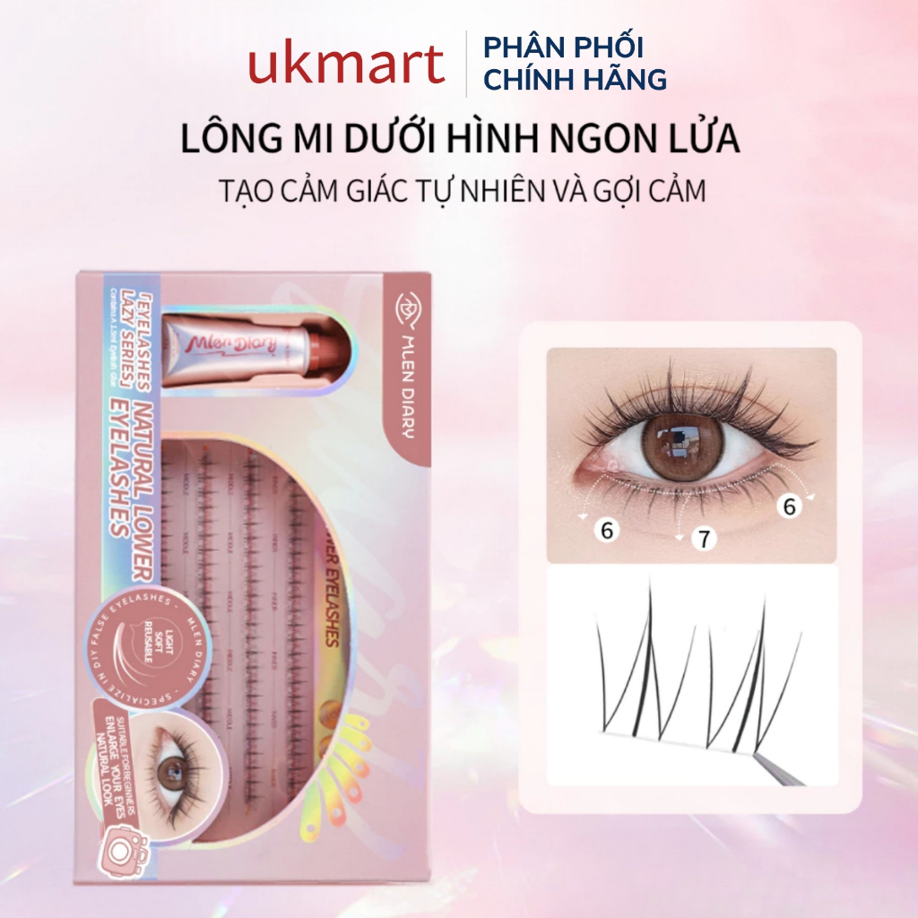 Mi Dưới Gân Trong Kèm Keo Dán Mi Mlen Diary Tạo Hiệu Ứng Mắt To Tròn, Mi Tái Sử Dụng MLEN DIARY
