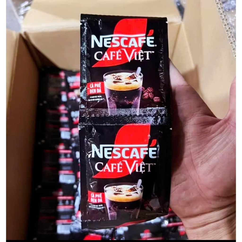 Combo 100 gói X 16g (10 Dây) Nescafe Cà phê Việt - Cà phê Đen Đá đậm đà mạnh mẽ để khởi đầu ngày mới