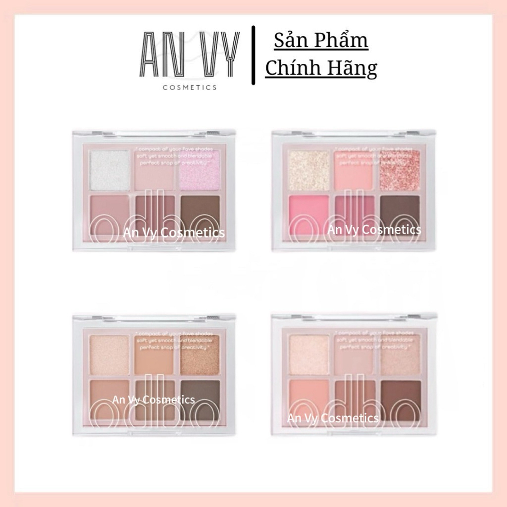 Bảng phấn mắt 6 ô Odbo Signature Eyeshadow Palette 4.8g / phấn mắt odbo 6 ô an vy cosmetic