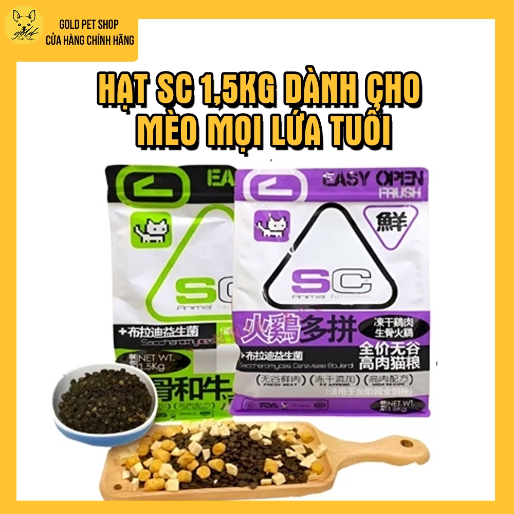 Hạt SC GrainFree 42% Protein Mix Topping, Chà Bông Cho Mèo Mọi Lứa Tuổi - Hạt cho mèo