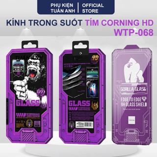 Kính Cường lực KK Iphone Tím 9D Corning Trong Suốt WTP-068 Siêu mượt cứng chống va đập cho Iphone 15 16 17 Pro Max