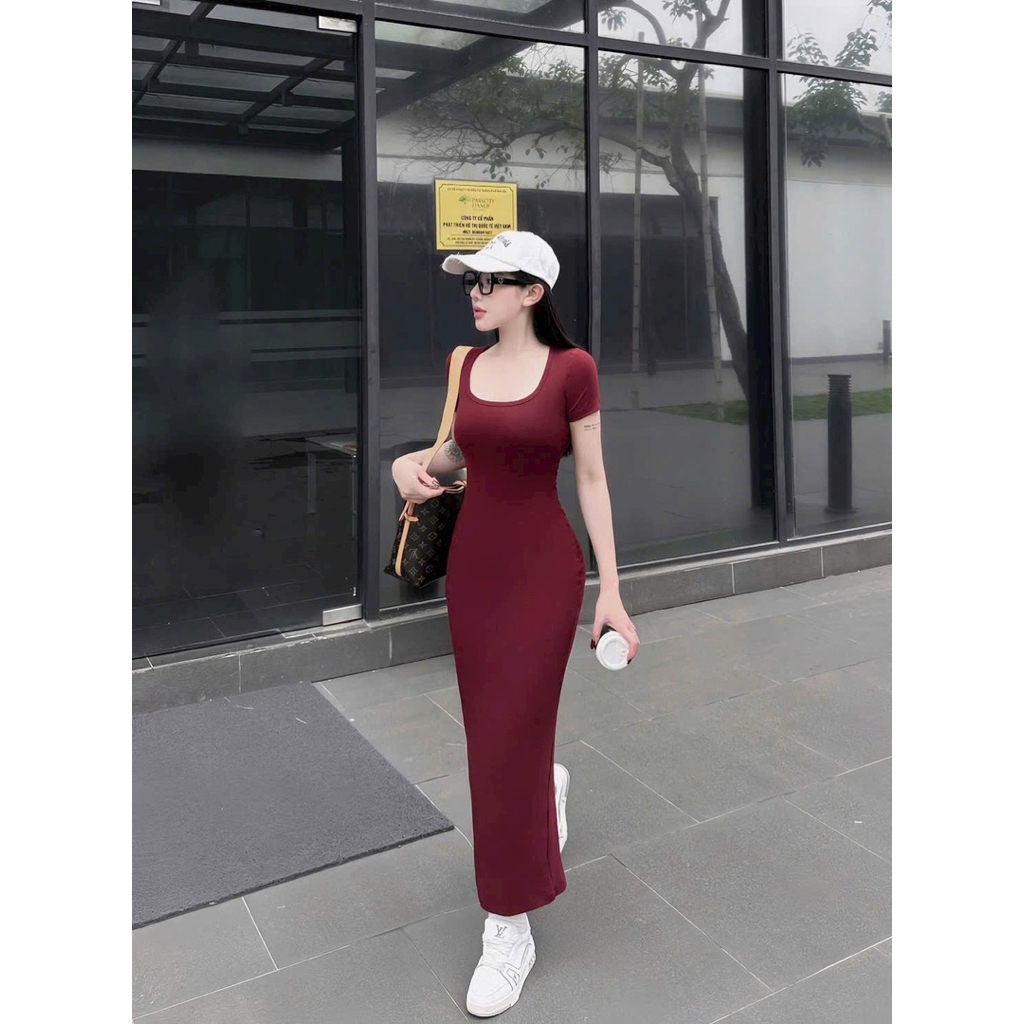 đầm cv tay ngắn