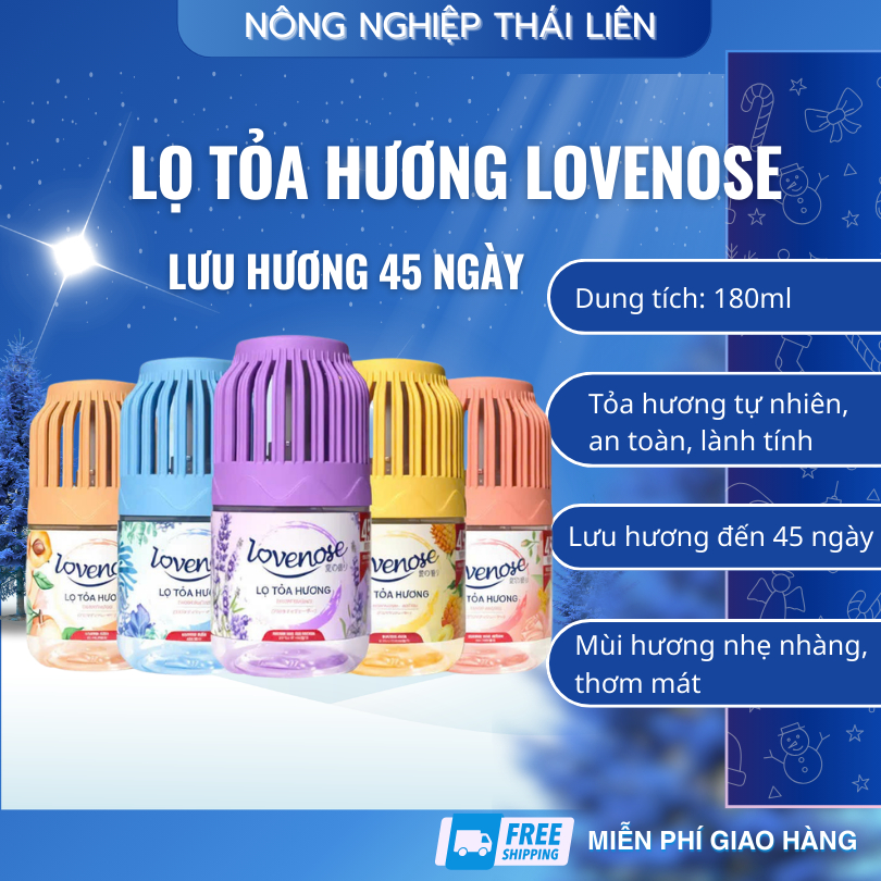 [New] Lọ tỏa hương Lovenose 180ml hương thơm tự nhiên dễ chịu khử mùi sáp thơm phòng thế hệ mới