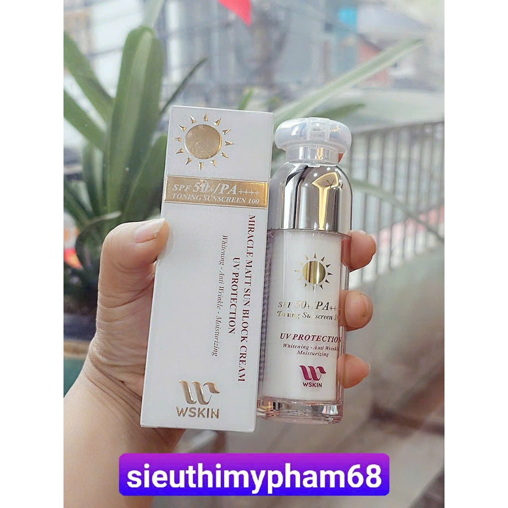 Kem Chống Nắng Trắng Da Nâng tone WSKIN Tone Up Niacinamide SPF50/ PA++++