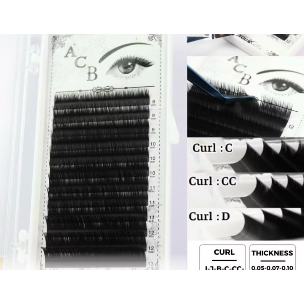 Mi khay ACB độ dày 0.10 độ cong B-C-CC-D dùng nối mi classic mi thiết kế Lông Mi Nhân tạo